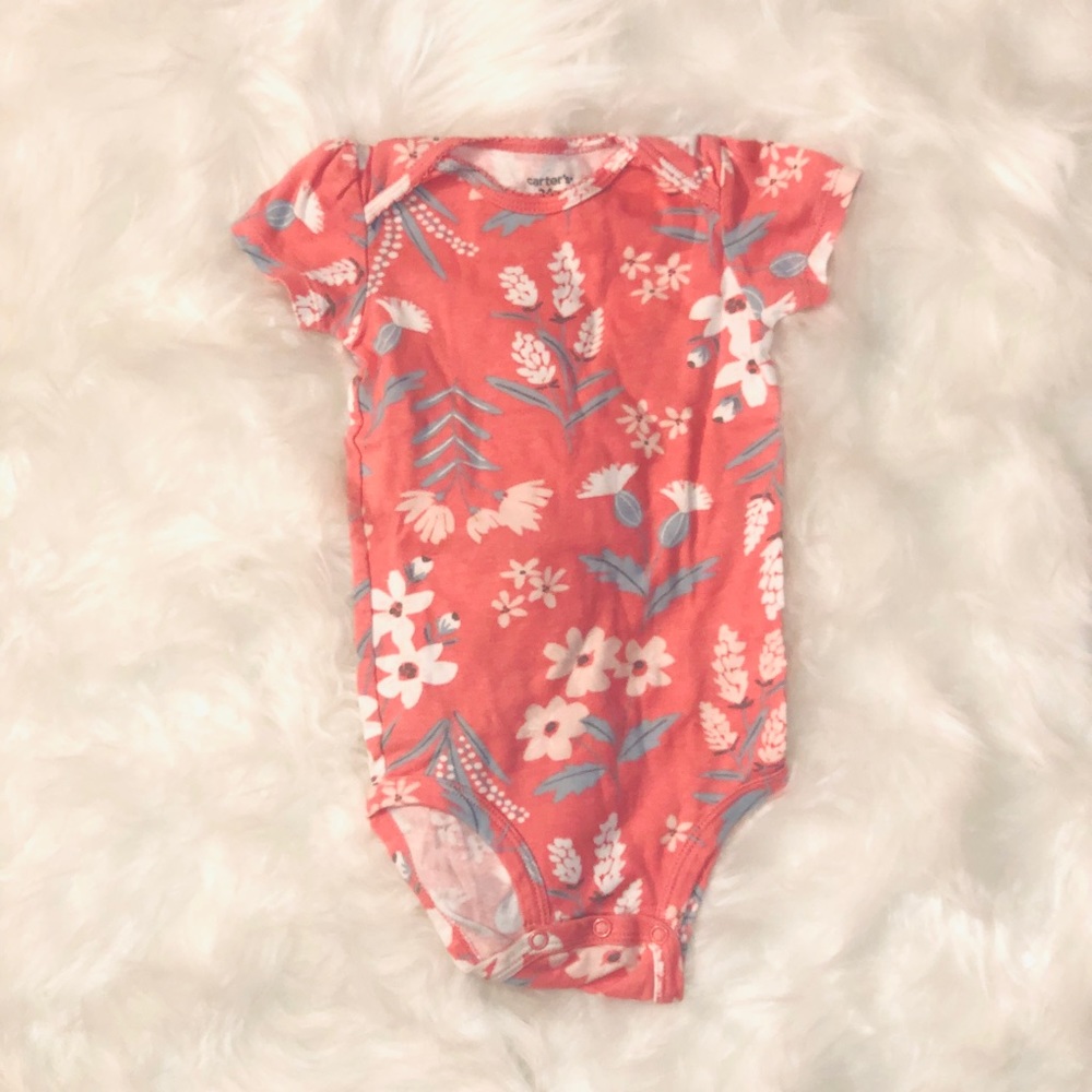 Carter’s Pink Floral Bodysuit | Size: 24M